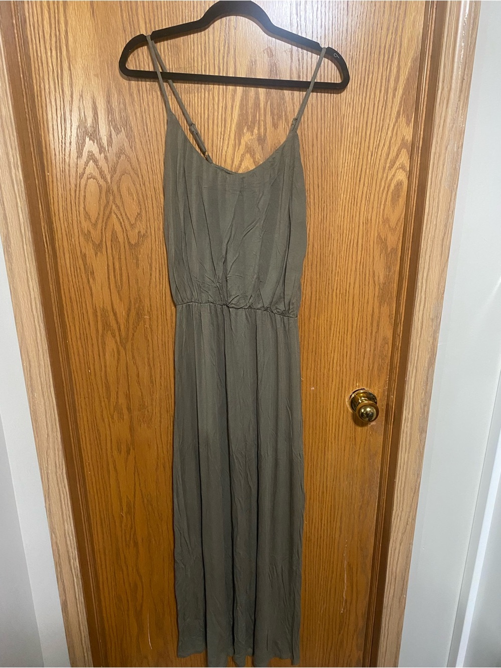 Olive Green Sleeveless Maxi Dress